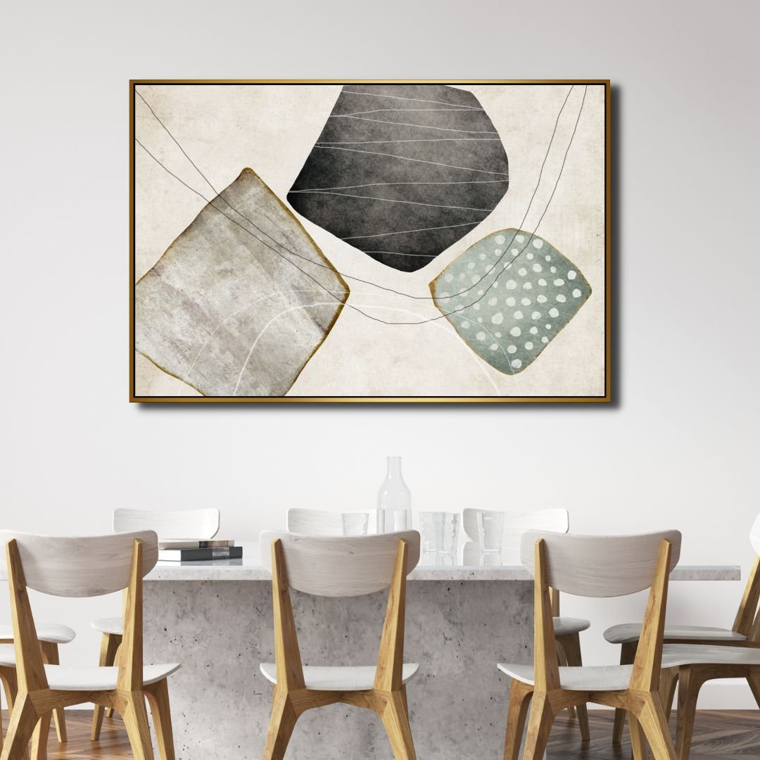 Modern Geometric Abstract Oil Painting for Stylish Home Decor