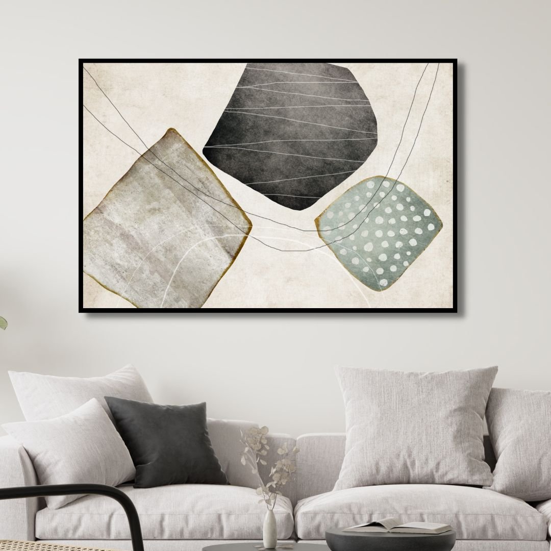 Modern Geometric Abstract Oil Painting for Stylish Home Decor