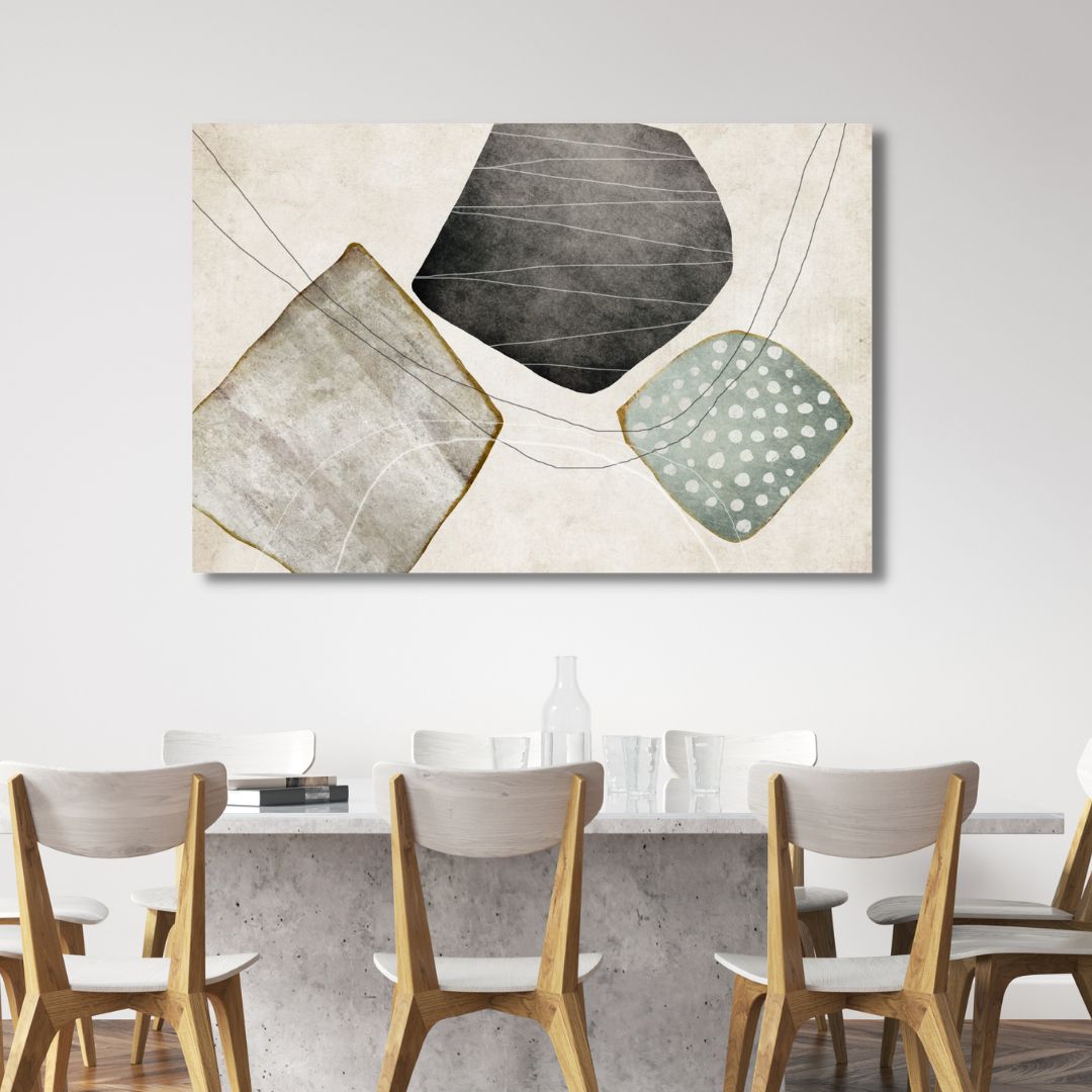 Modern Geometric Abstract Oil Painting for Stylish Home Decor