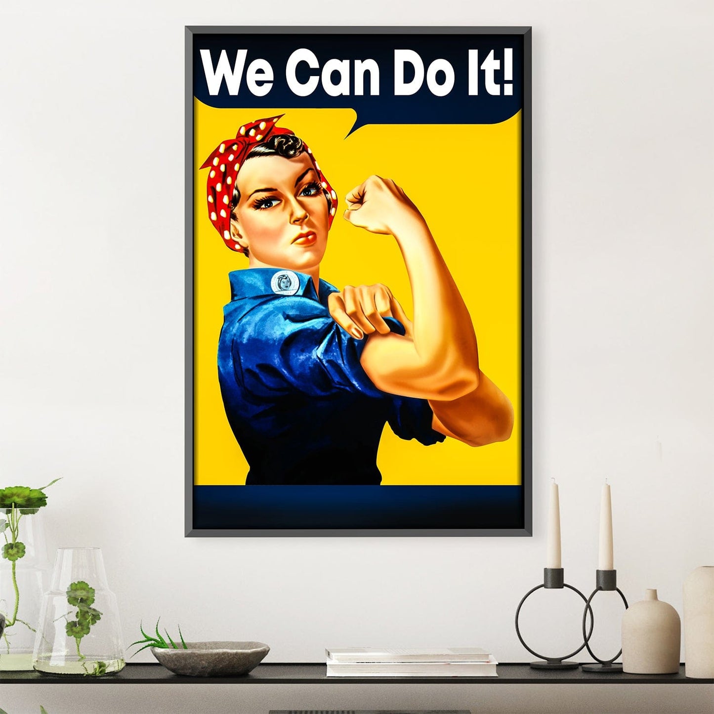 Empowering Rosie the Riveter Oil Painting - Vintage Feminist Art for Home Decor