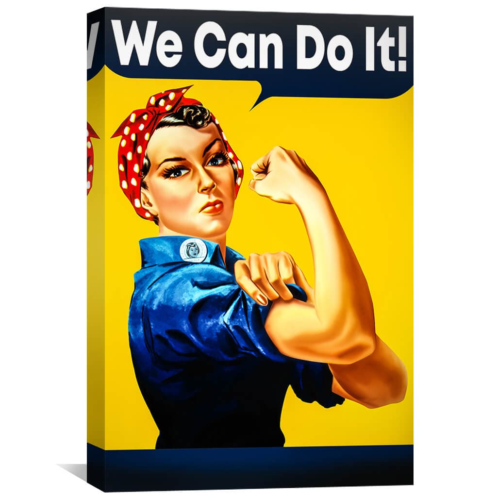 Empowering Rosie the Riveter Oil Painting - Vintage Feminist Art for Home Decor