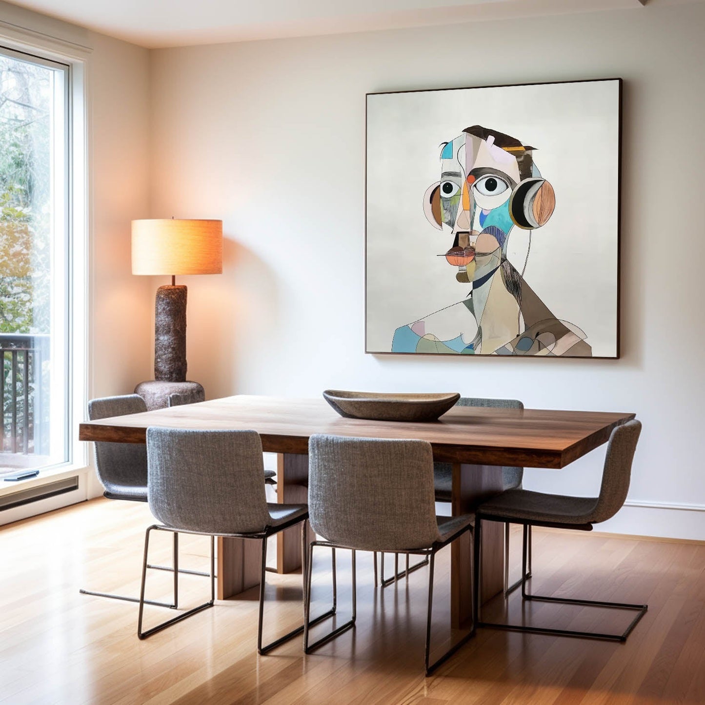 Colorful Modern Abstract Portrait Art for Contemporary Home Decor