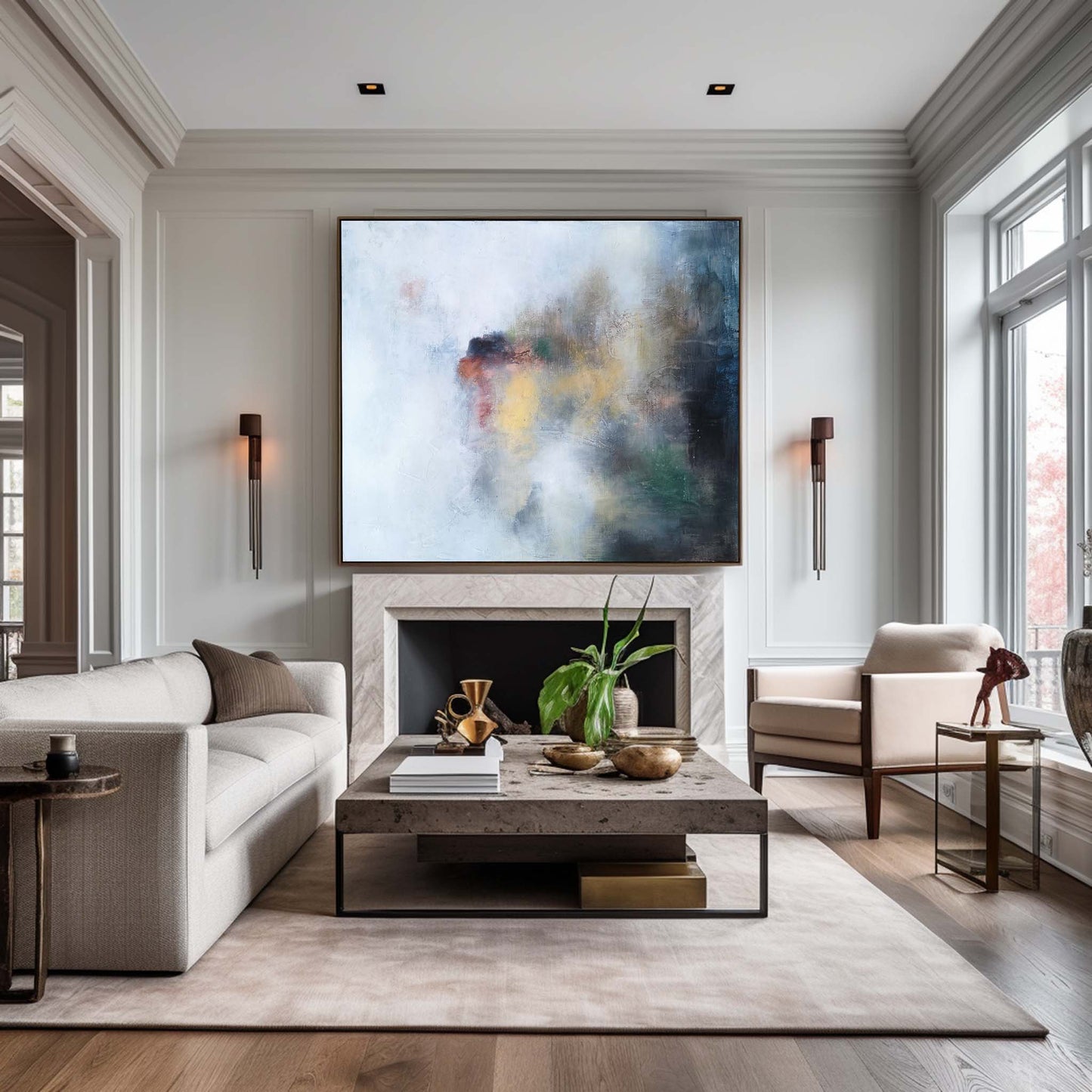 Serene Ocean Abstract Art – Modern Wall Painting for Contemporary Decor