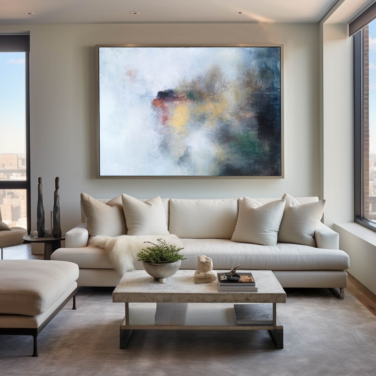 Serene Ocean Abstract Art – Modern Wall Painting for Contemporary Decor