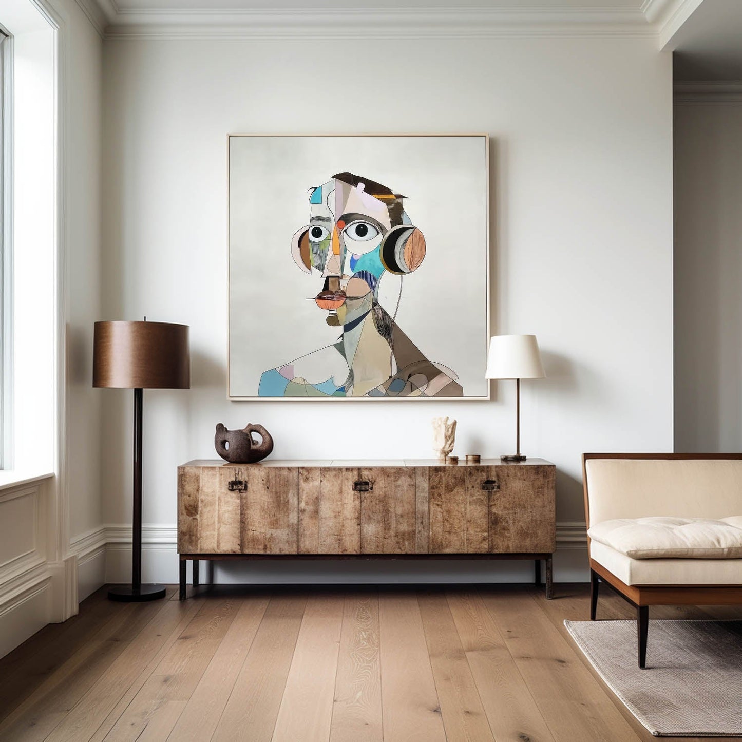 Colorful Modern Abstract Portrait Art for Contemporary Home Decor