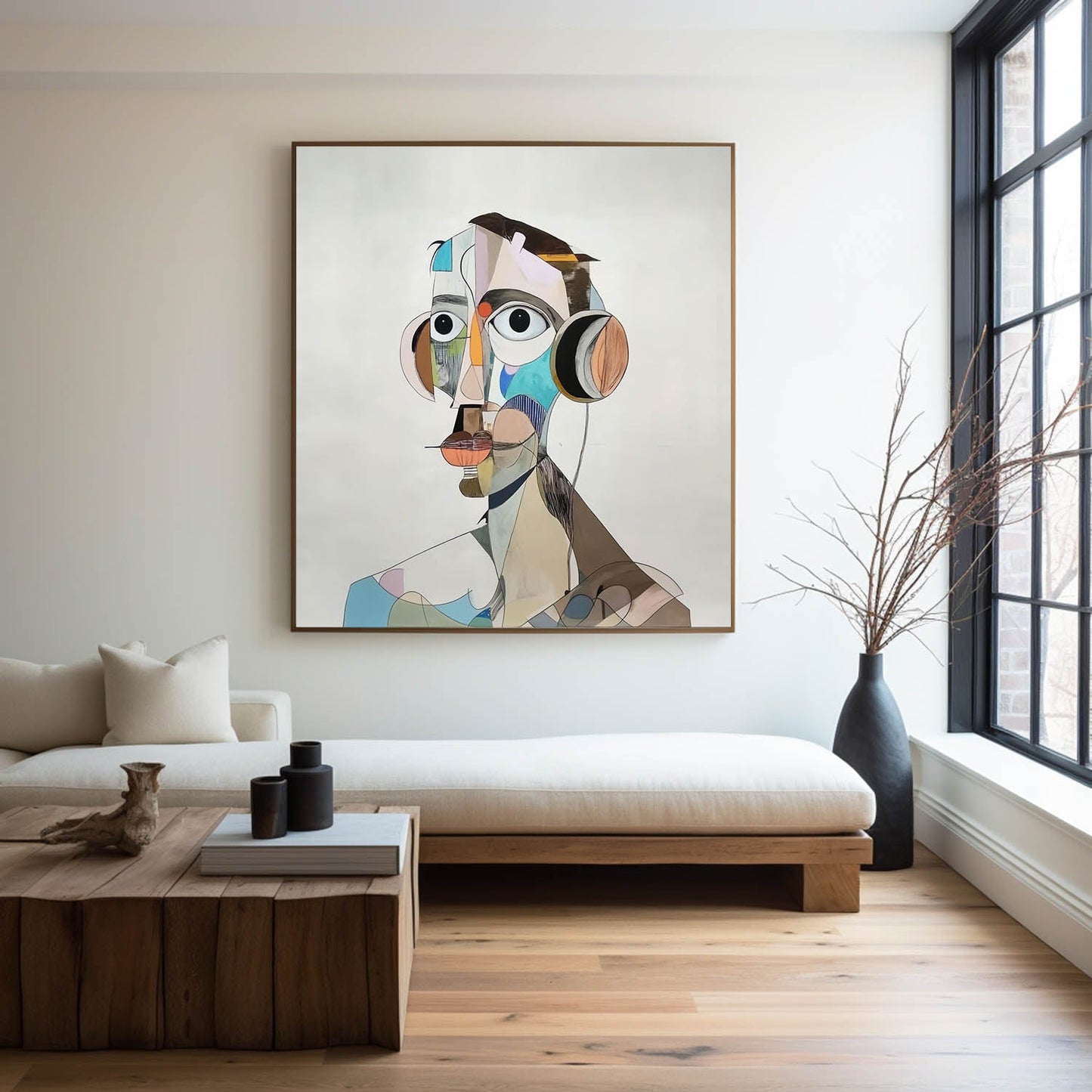 Colorful Modern Abstract Portrait Art for Contemporary Home Decor