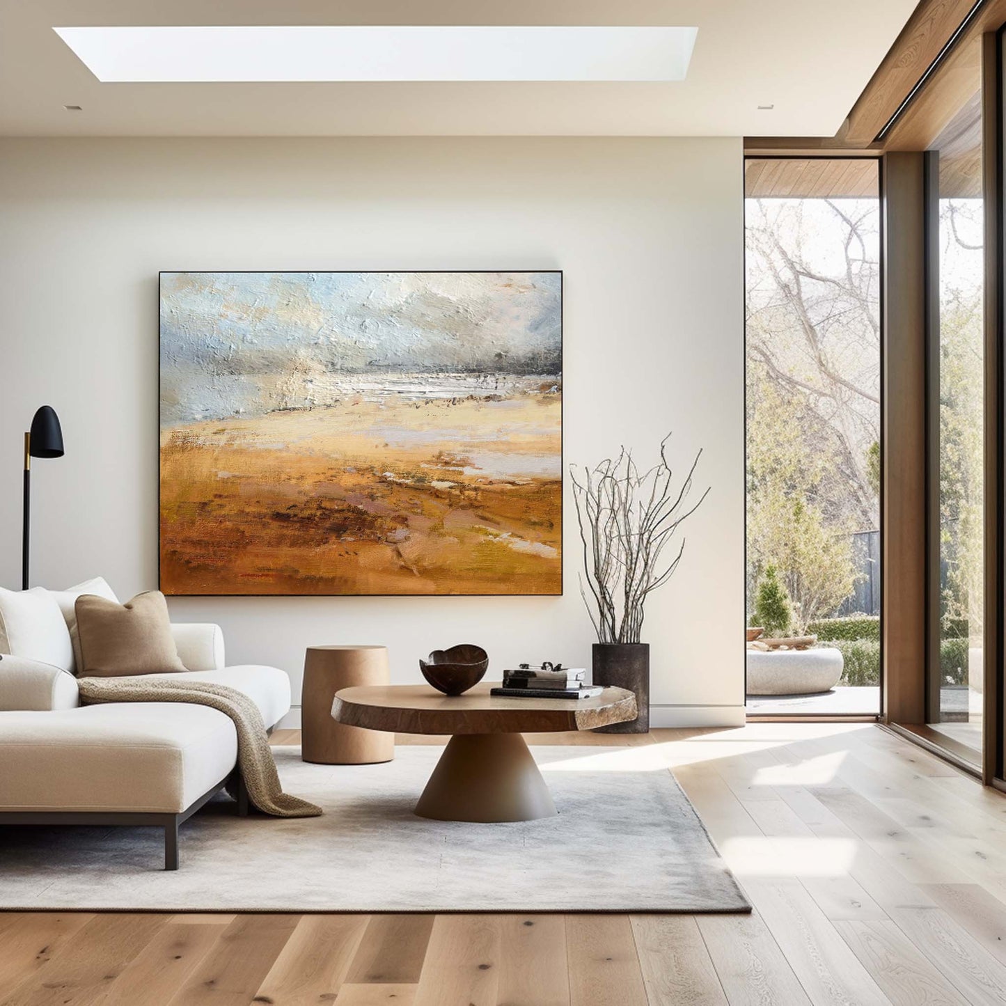 Serene Coastal Oil Painting - Modern Beach Landscape Artwork for Home Decor
