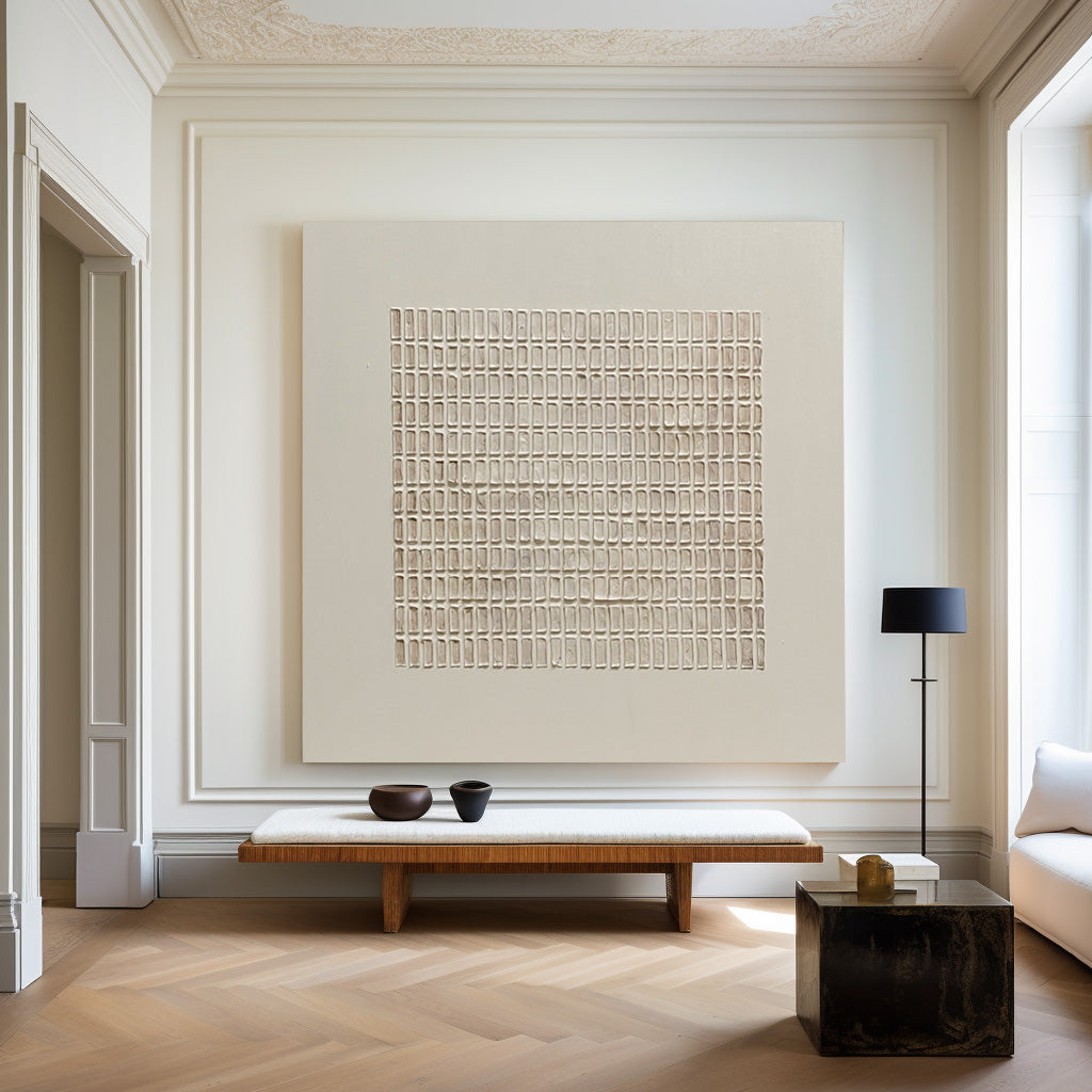 Wabi-Sabi Minimalist Oil Painting - Textured Natural Tones for Modern Home Decor