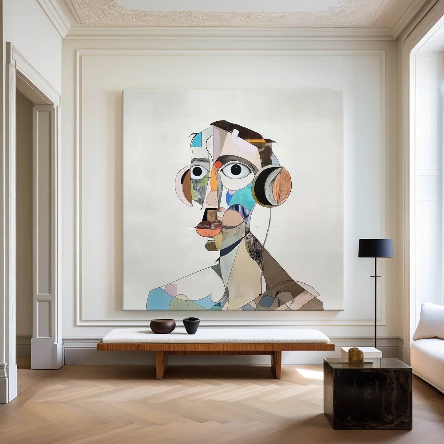 Colorful Modern Abstract Portrait Art for Contemporary Home Decor
