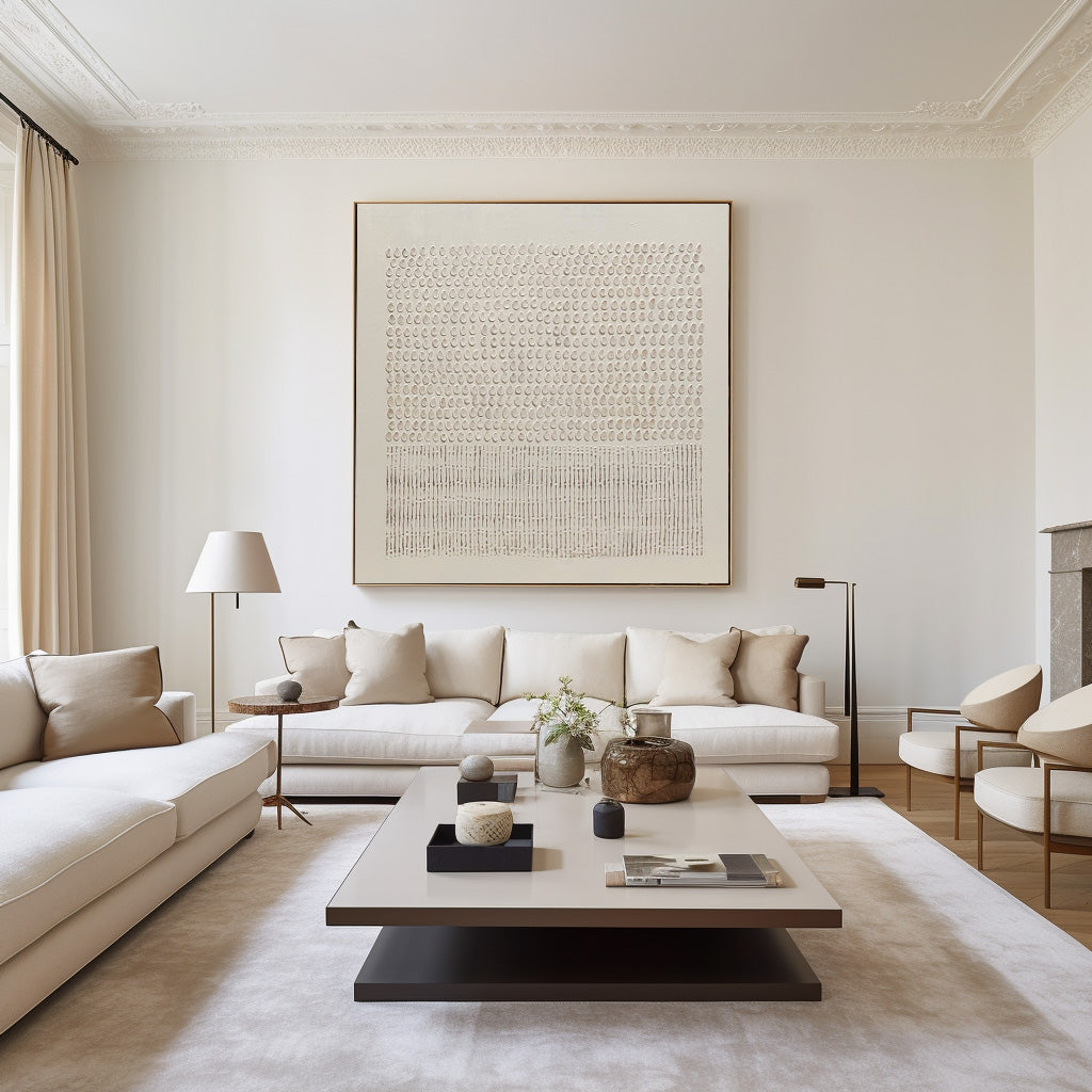 Wabi-Sabi Minimalist Oil Painting for Serene Home Decor