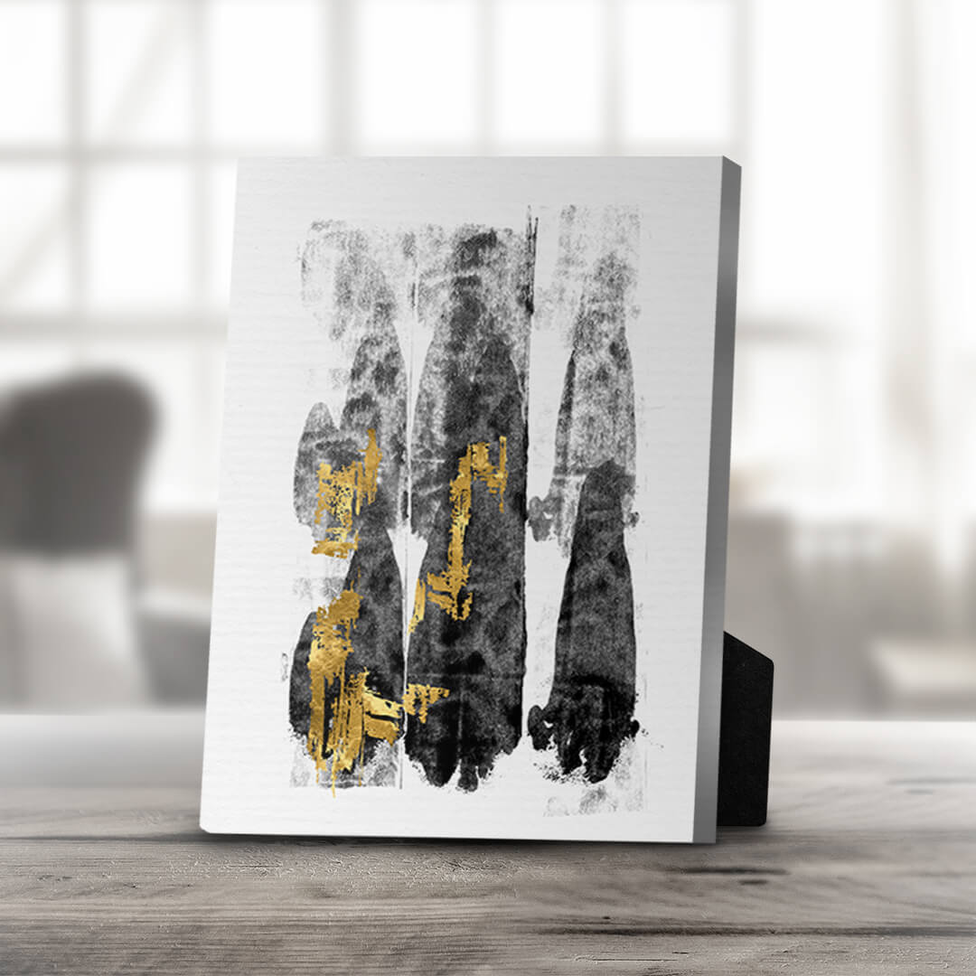 Abstract Black and Gold Oil Painting for Modern Home Decor