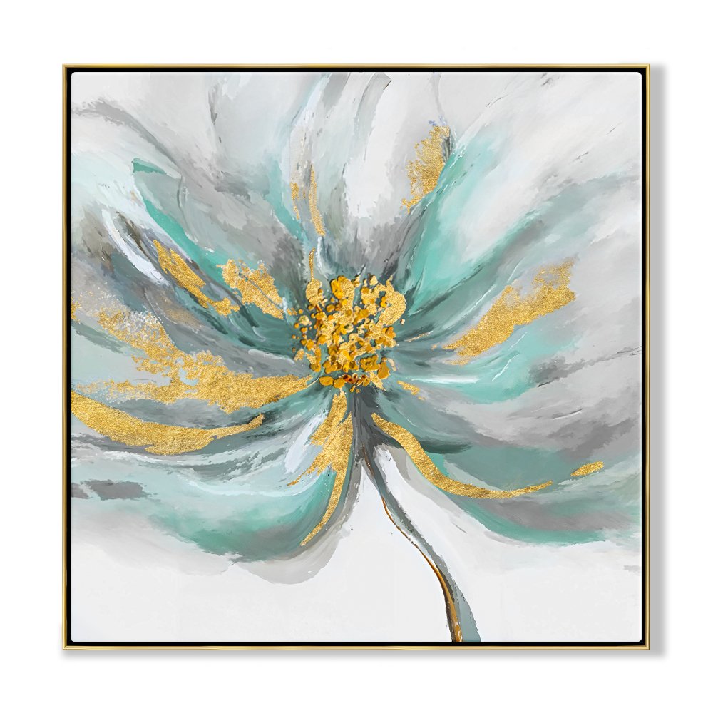 Elegant Golden Lily Flower Oil Painting for Home Decor