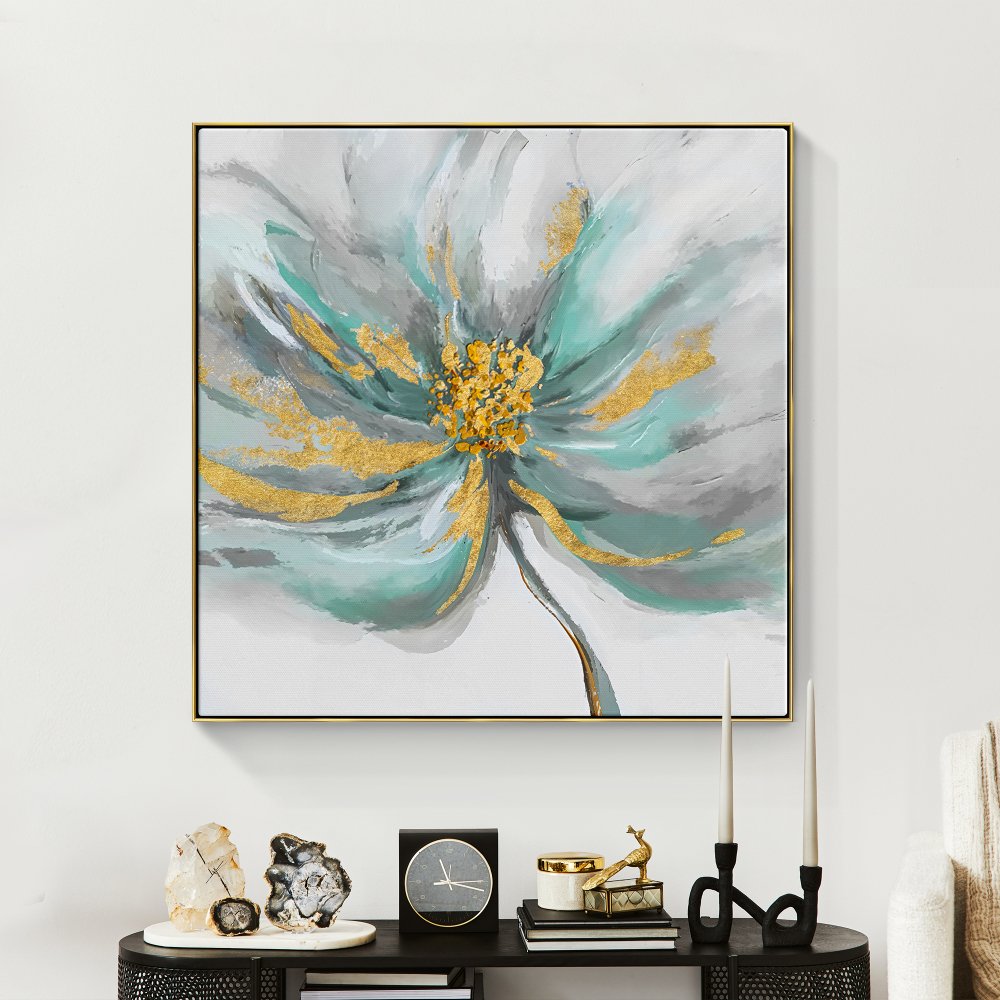 Elegant Golden Lily Flower Oil Painting for Home Decor