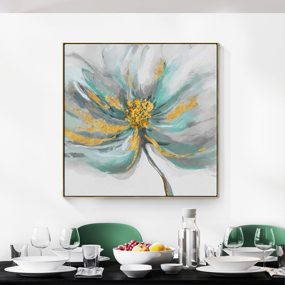 Elegant Golden Lily Flower Oil Painting for Home Decor