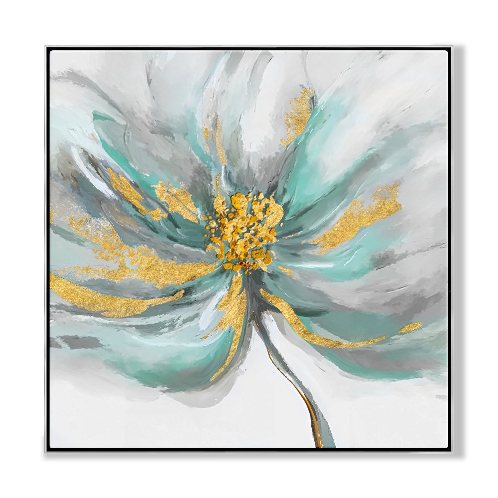 Elegant Golden Lily Flower Oil Painting for Home Decor