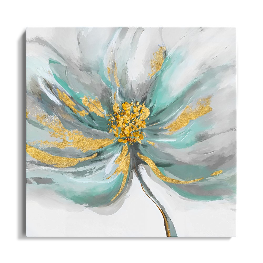 Elegant Golden Lily Flower Oil Painting for Home Decor