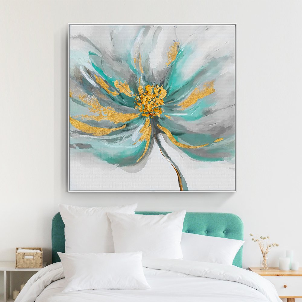 Elegant Golden Lily Flower Oil Painting for Home Decor