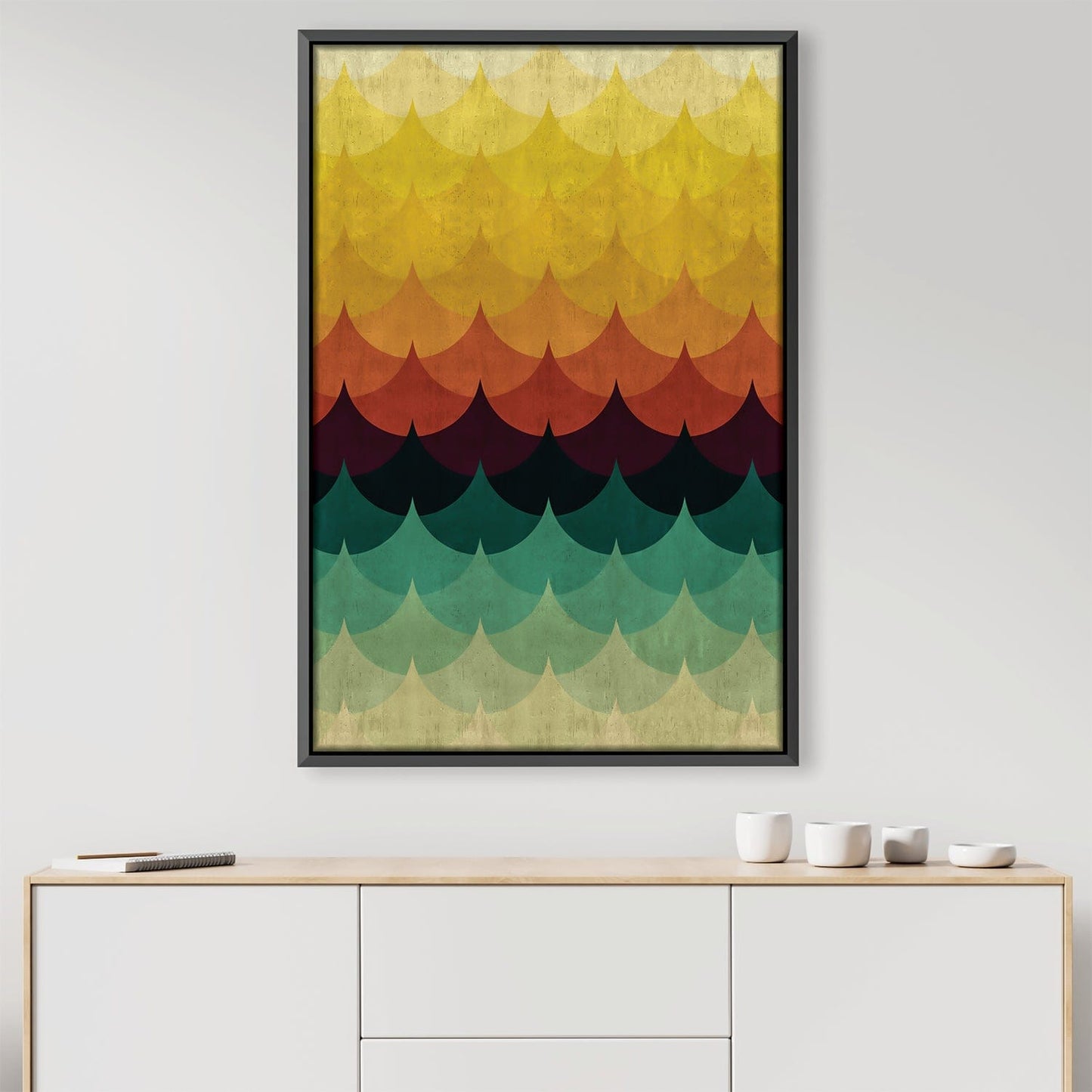 Vibrant Gradient Waves Canvas Art - Colorful Abstract Wall Decor
