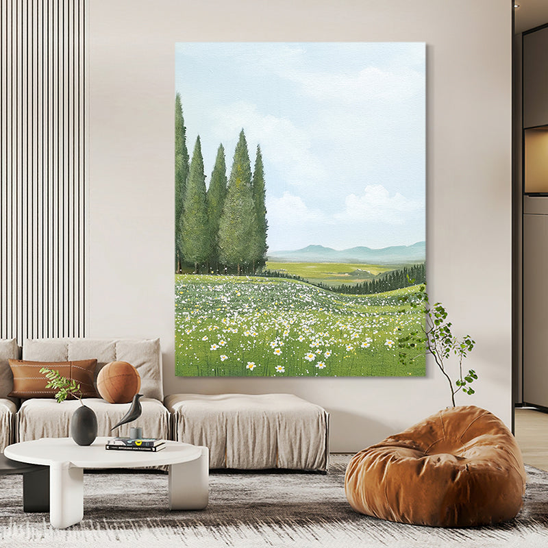 Meadow Floral Forest Scenic Landscape Oil Painting 138MF