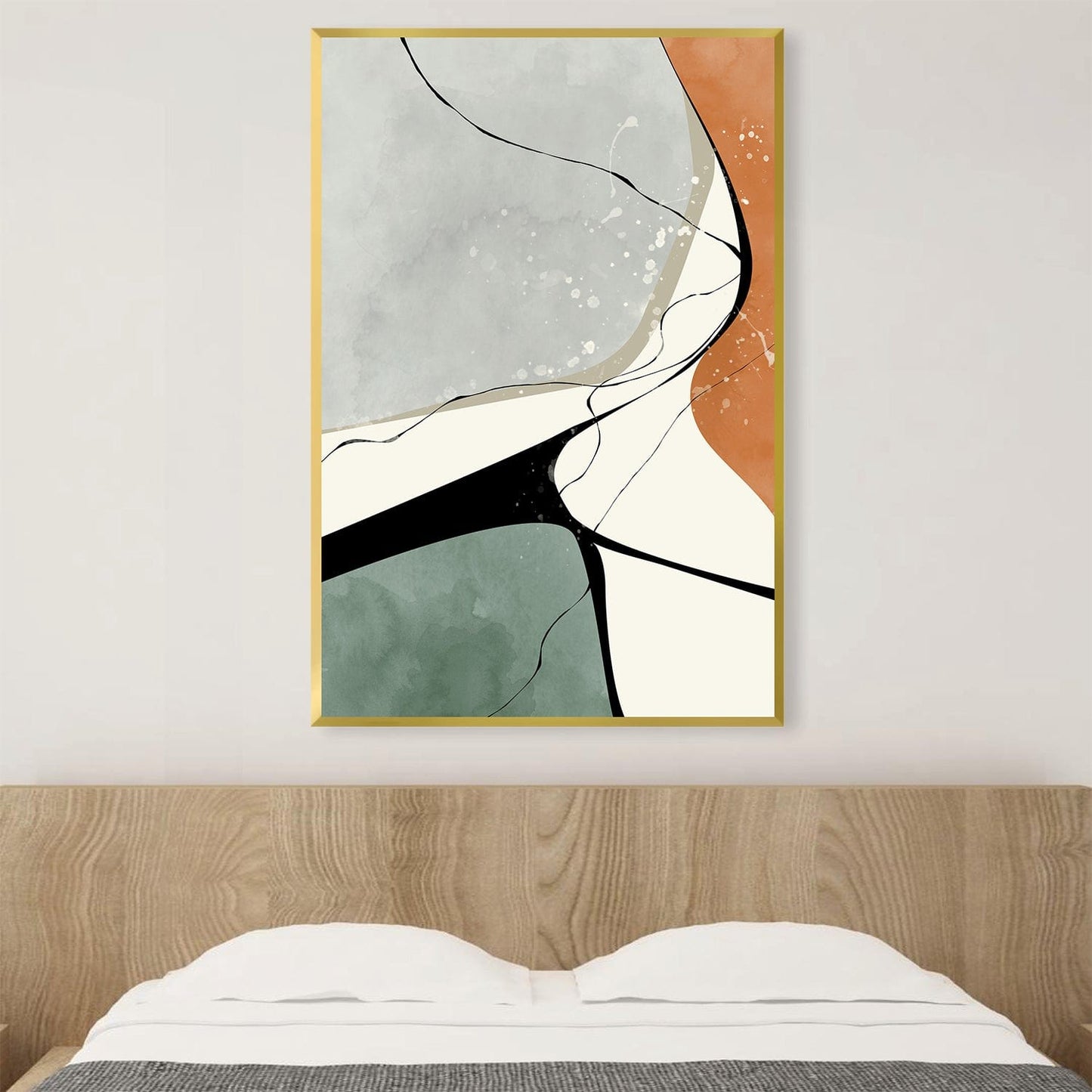Abstract Oil Painting in Soothing Earth Tones for Elegant Home Decor