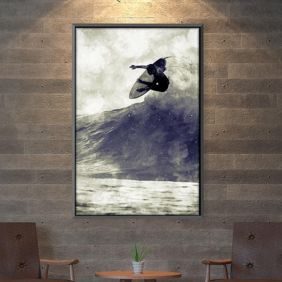 Dynamic Hawaiian Surf Scene – Stunning Oil Painting for Beach Lovers