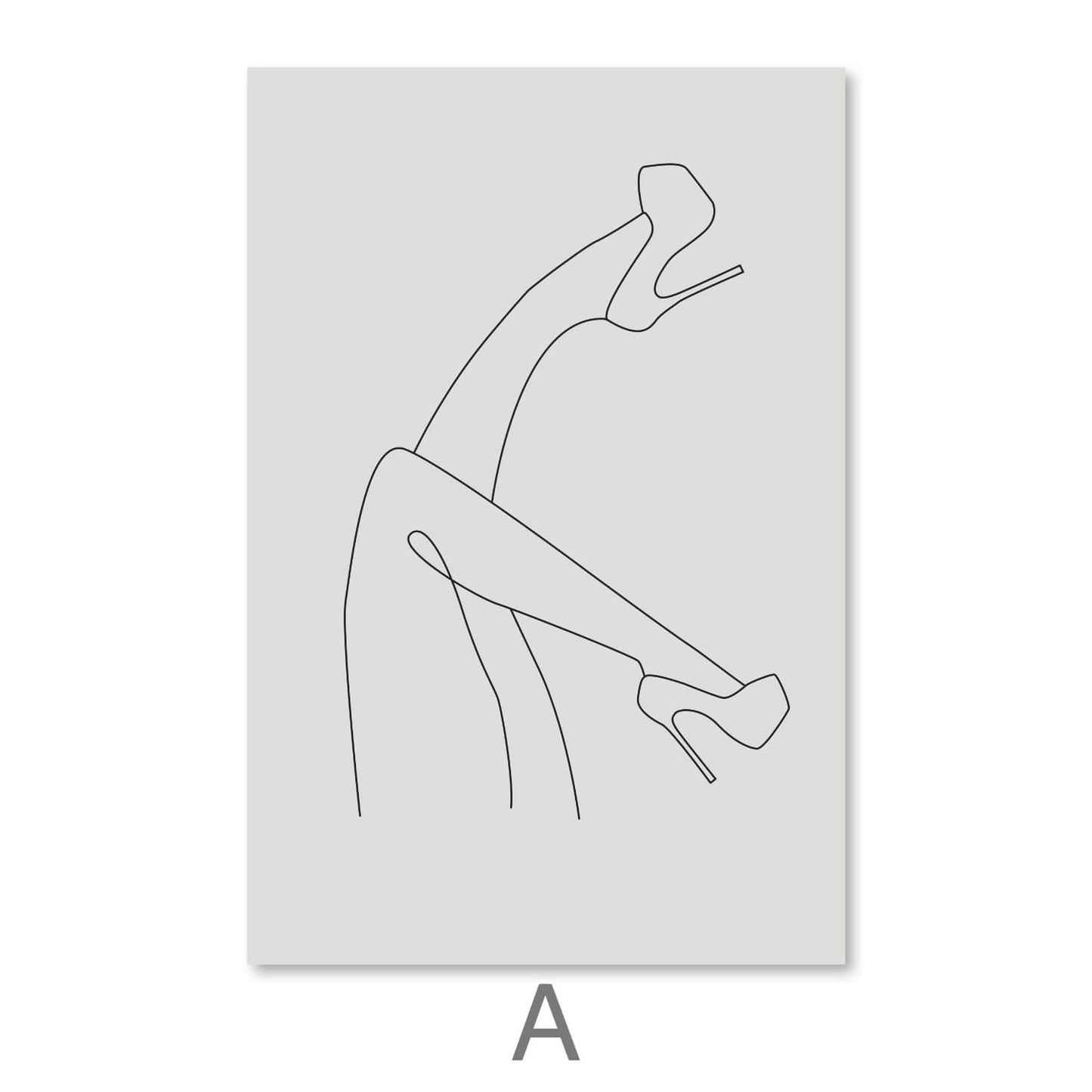 Elegant High Heels Art: Modern Minimalist Line Drawing for Stylish Home Decor