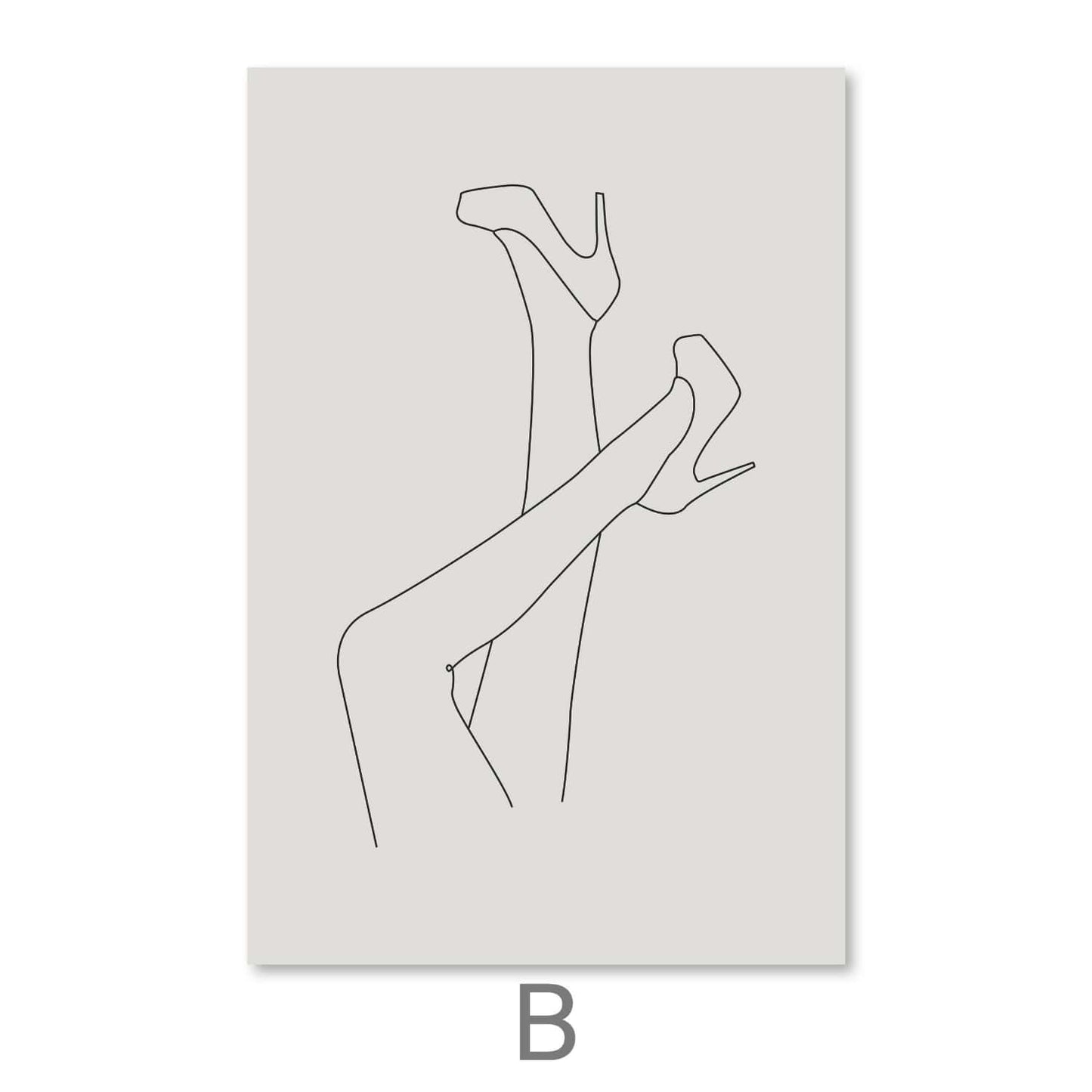 Elegant High Heels Art: Modern Minimalist Line Drawing for Stylish Home Decor