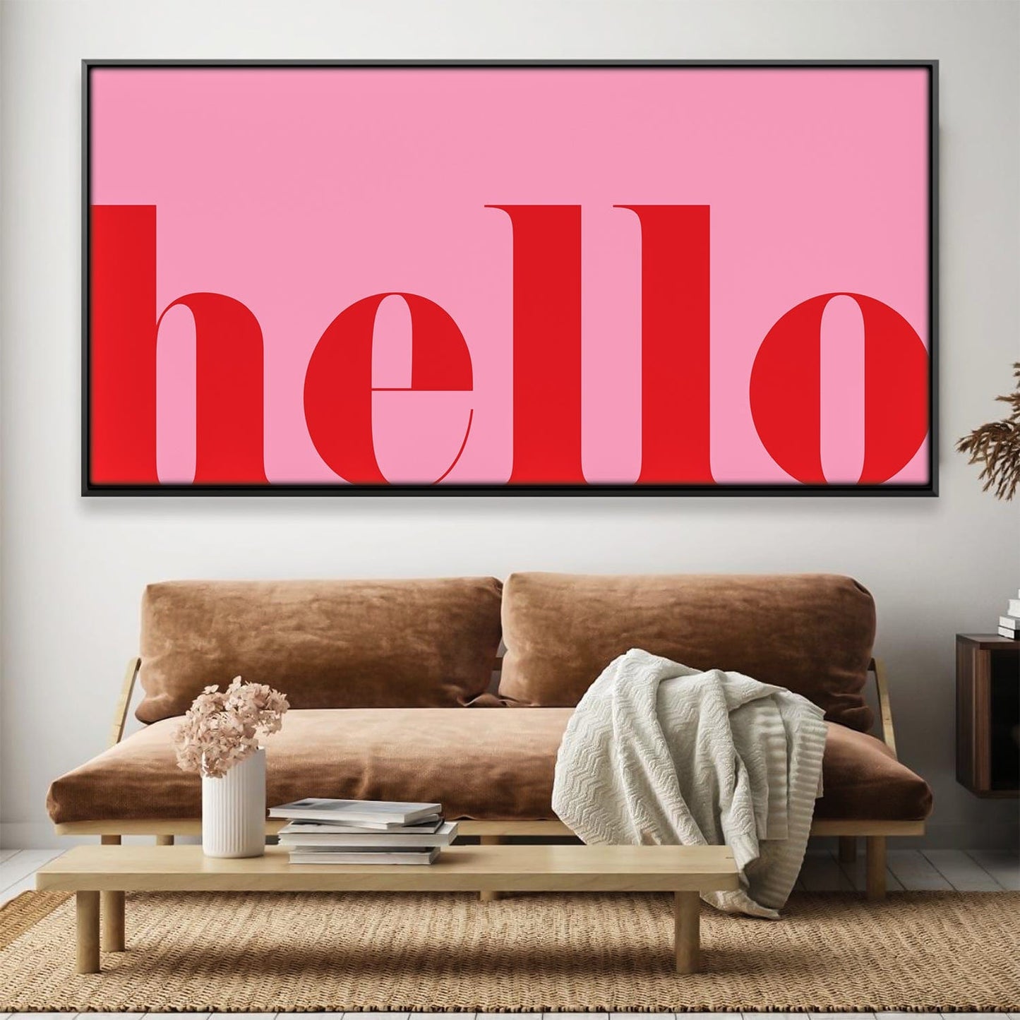 Bold Colorful Greetings: Modern Abstract Oil Painting for Stylish Interiors