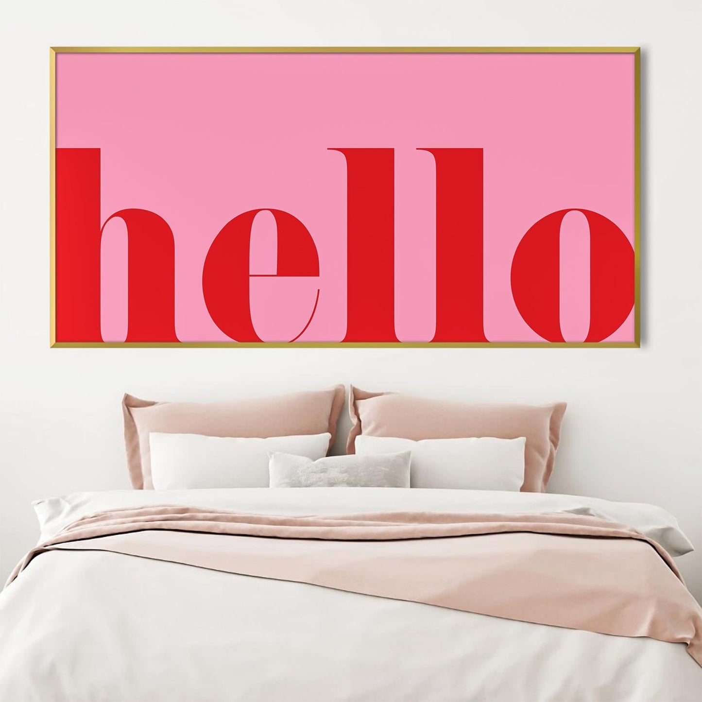 Bold Colorful Greetings: Modern Abstract Oil Painting for Stylish Interiors