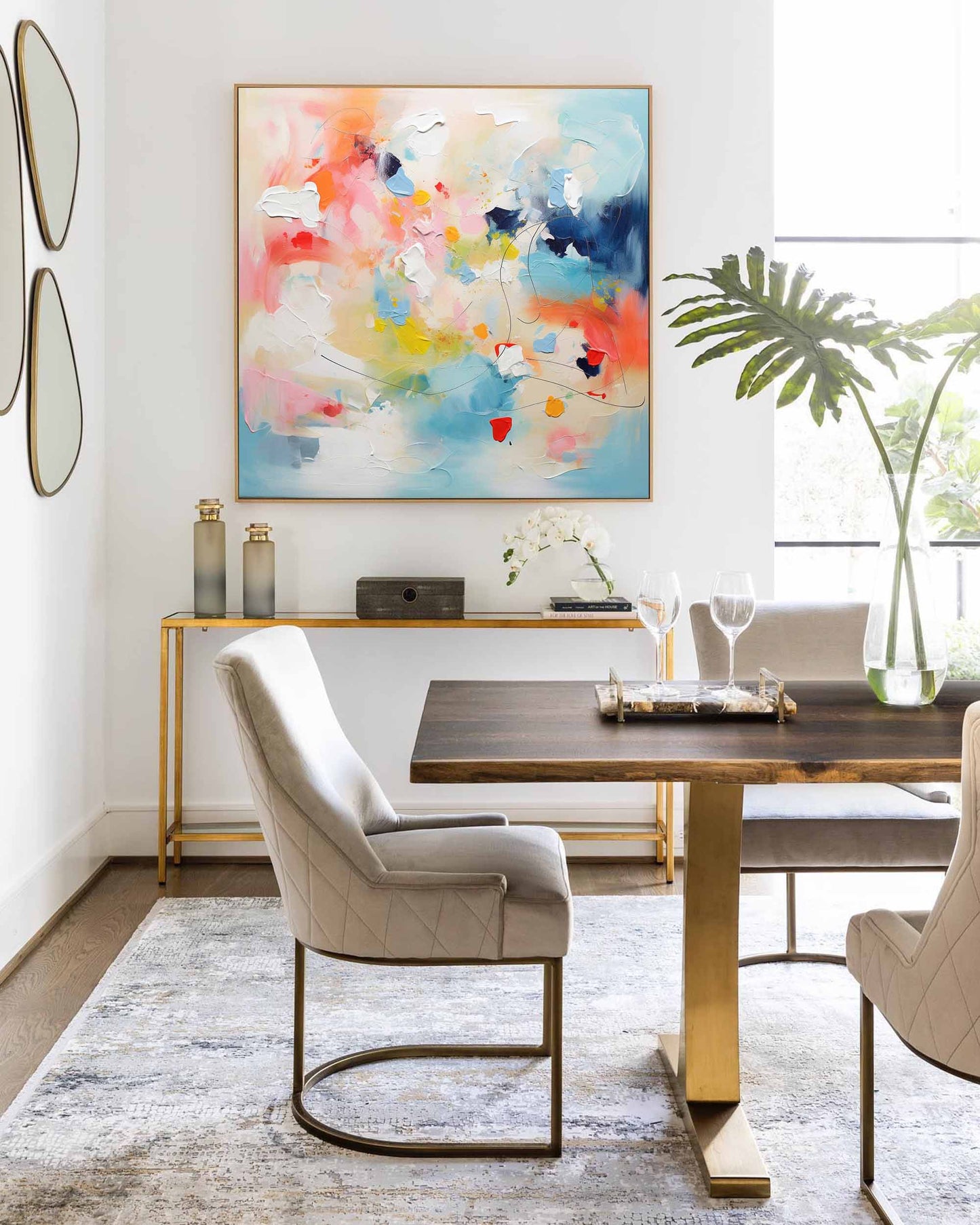 Colorful Abstract Oil Painting for Modern Home Decor and Art Enthusiasts