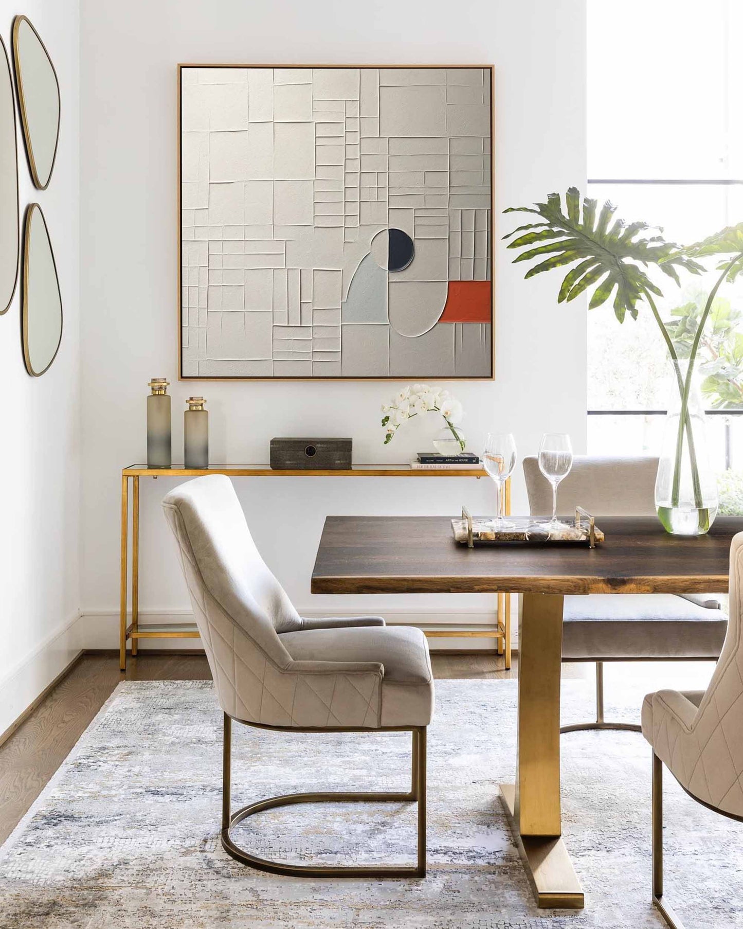 Abstract Textured Oil Painting with Modern Minimalist Design