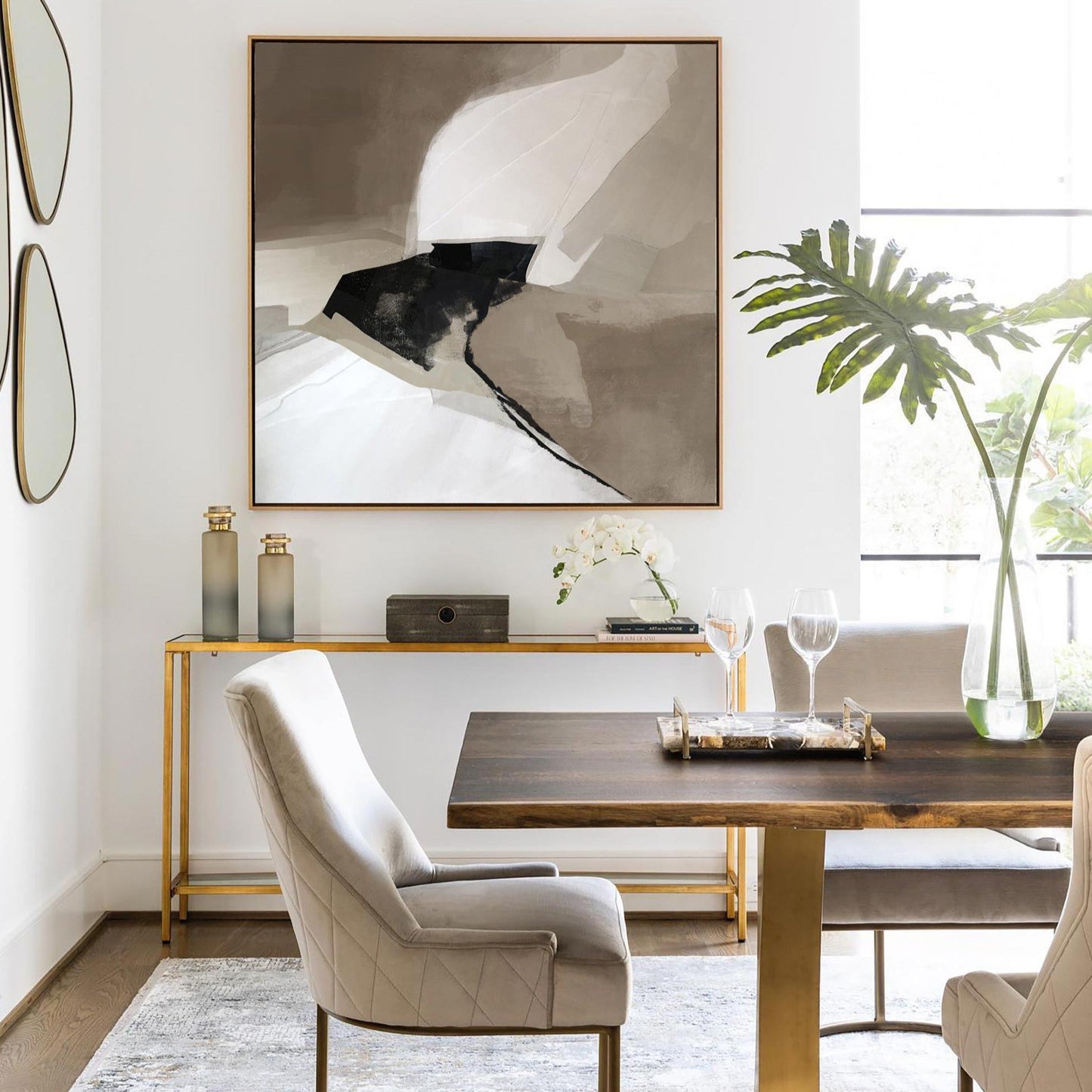 Contemporary Black and White Abstract Oil Painting for Modern Home Decor
