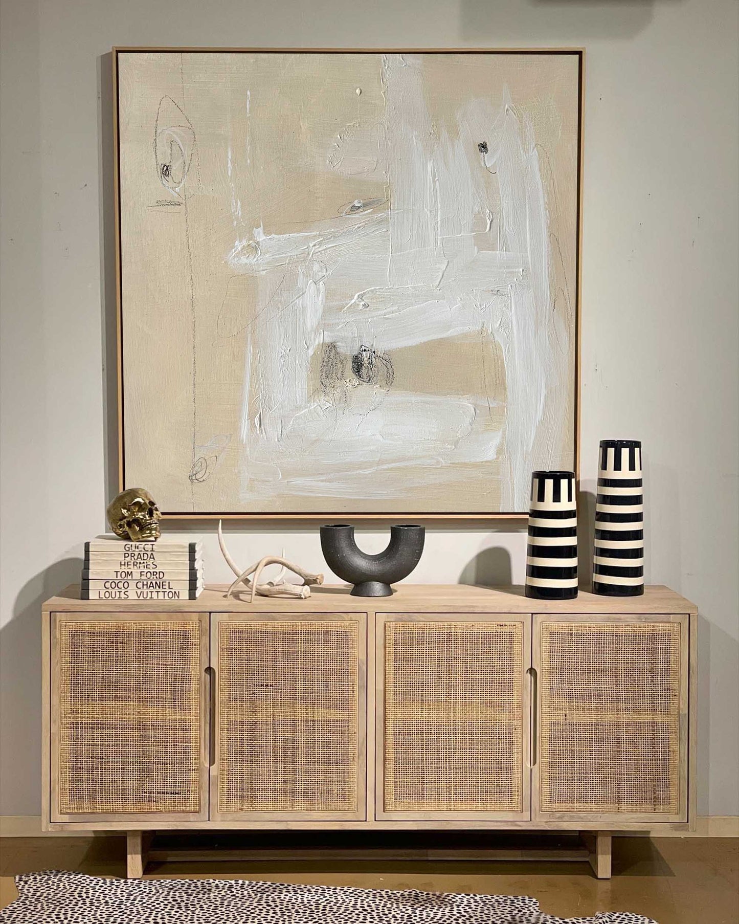 Elegant Minimalist Abstract Oil Painting for Contemporary Home Decor