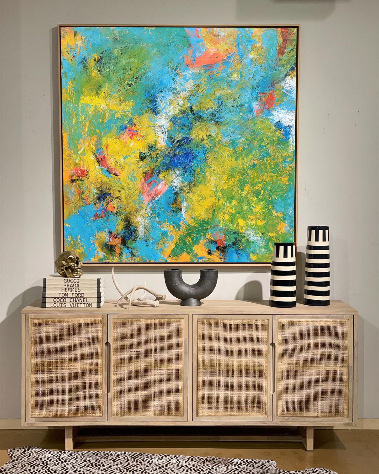 Colorful Abstract Oil Painting on Canvas - Modern Wall Art for Home Decor