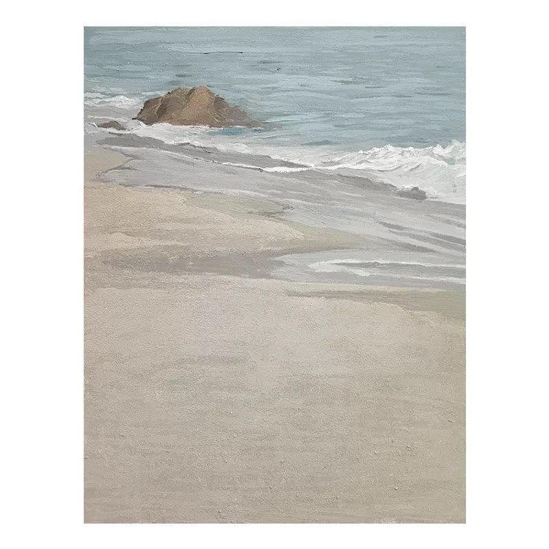 Seashore Low Tide Peaceful Beach Oil Painting