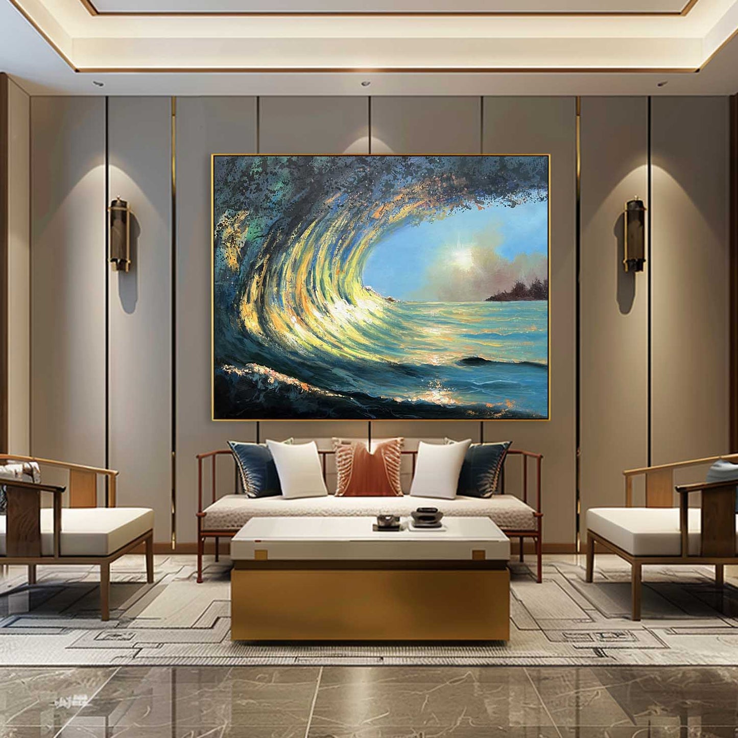 Stunning Ocean Wave Oil Painting in Hyperrealism Style