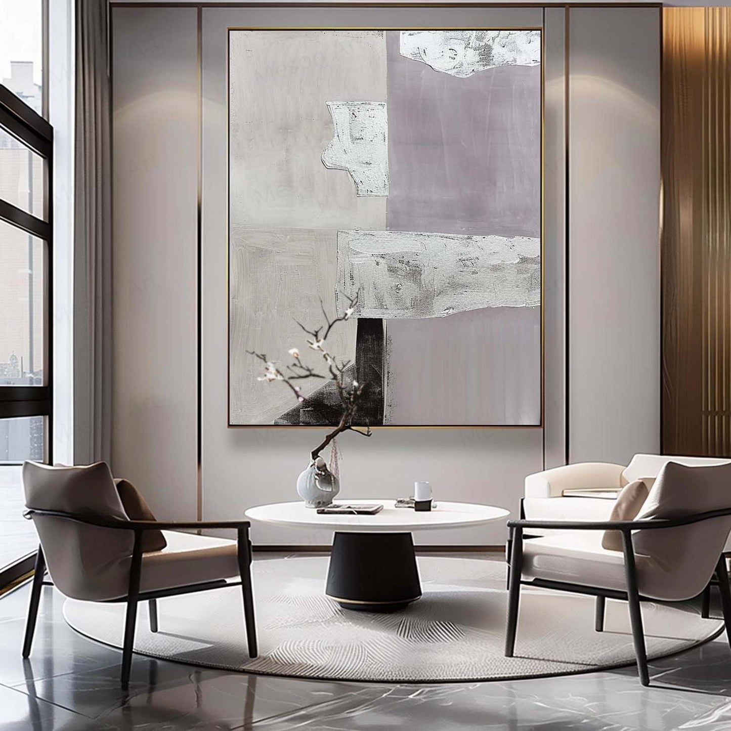 Stylish Contemporary Minimalist Oil Painting for Modern Home Decor