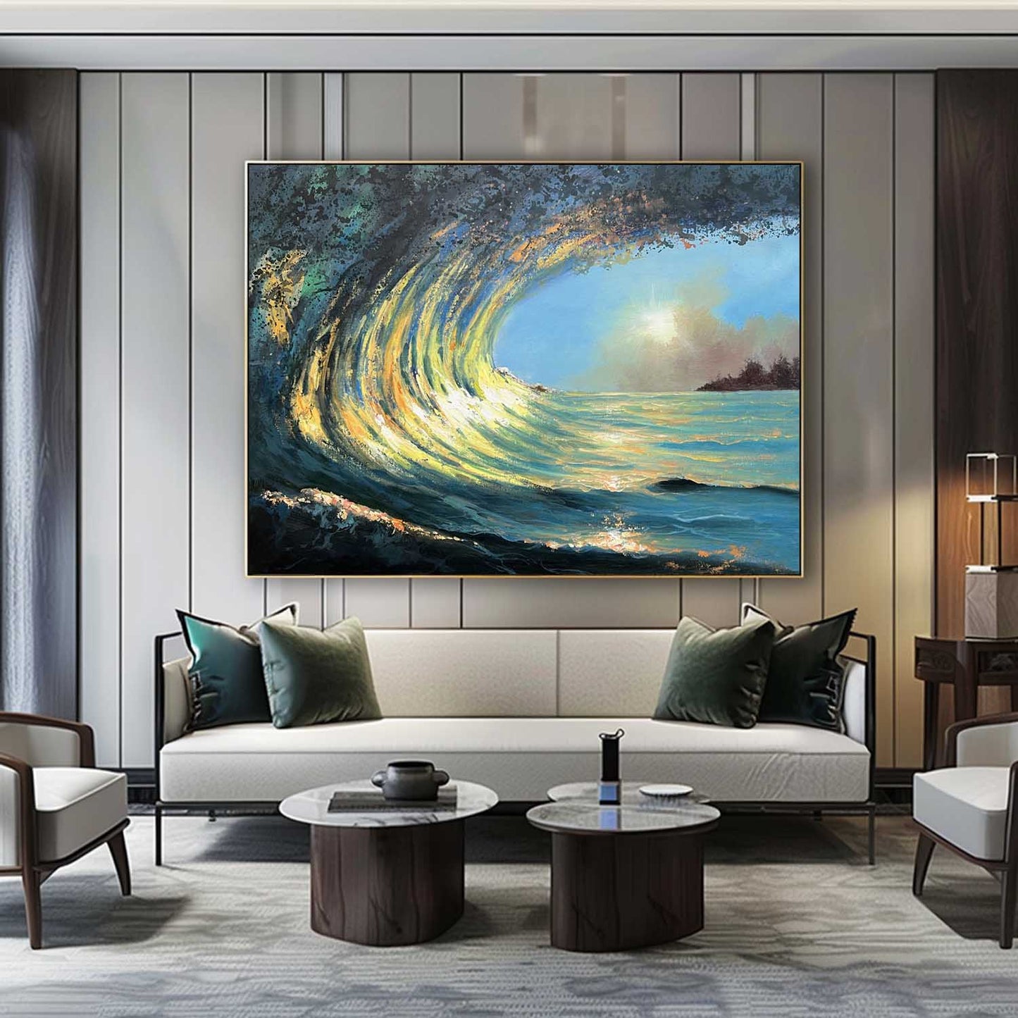 Stunning Ocean Wave Oil Painting in Hyperrealism Style
