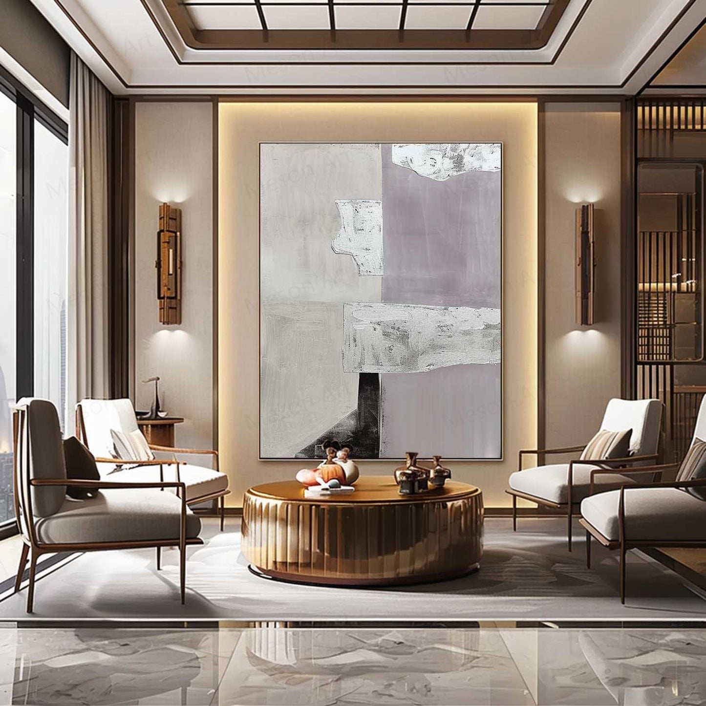Stylish Contemporary Minimalist Oil Painting for Modern Home Decor