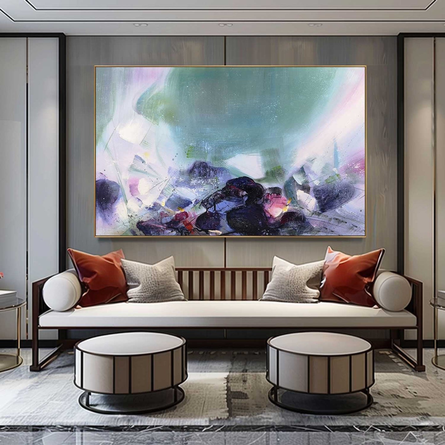Captivating Abstract Hyperrealism Oil Painting for Elegant Home Decor