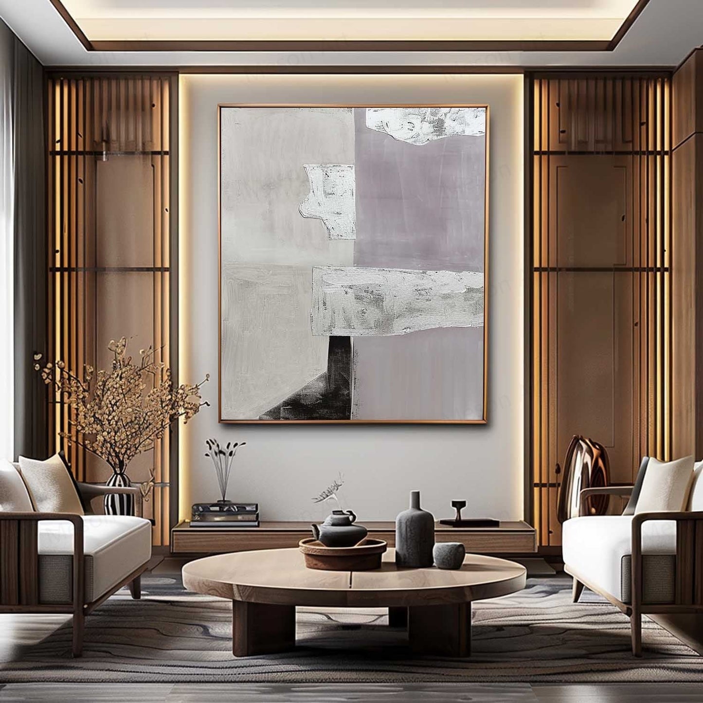 Stylish Contemporary Minimalist Oil Painting for Modern Home Decor