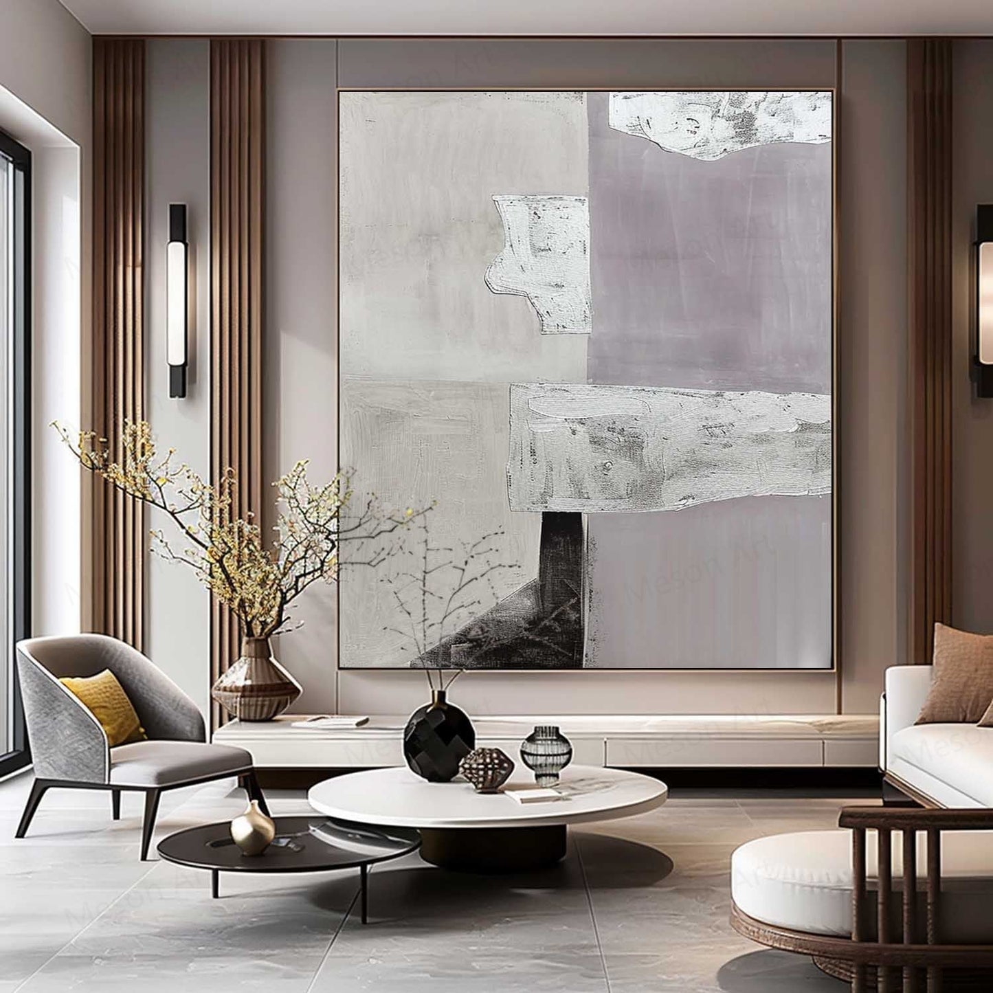 Stylish Contemporary Minimalist Oil Painting for Modern Home Decor