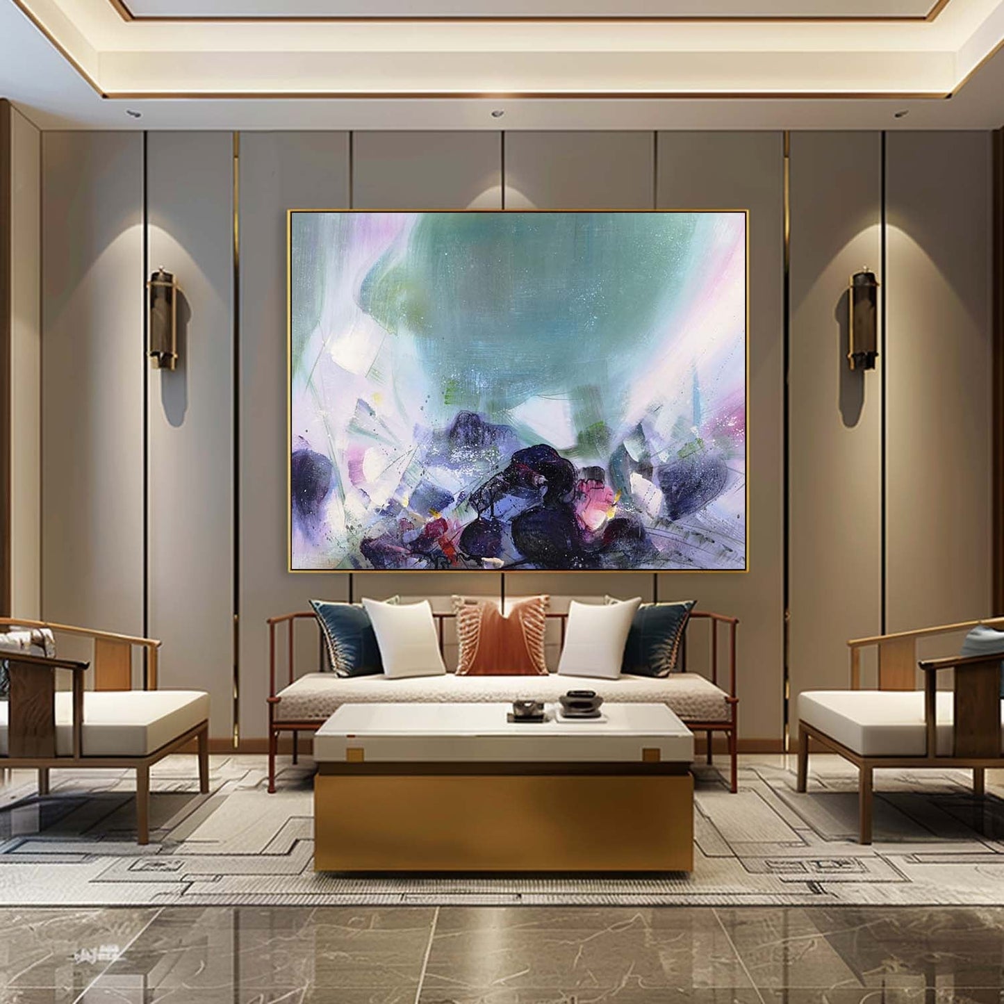 Captivating Abstract Hyperrealism Oil Painting for Elegant Home Decor
