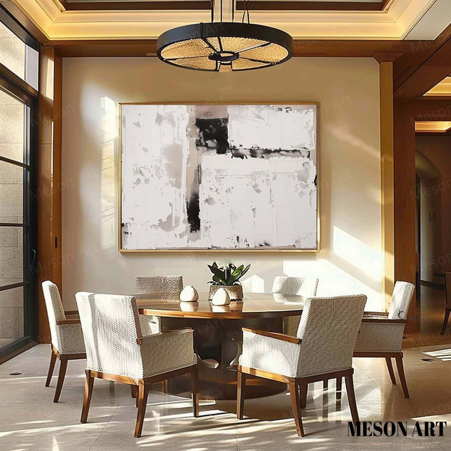 Abstract Wabi-Sabi Oil Painting for Modern Home Decor and Elegant Wall Art