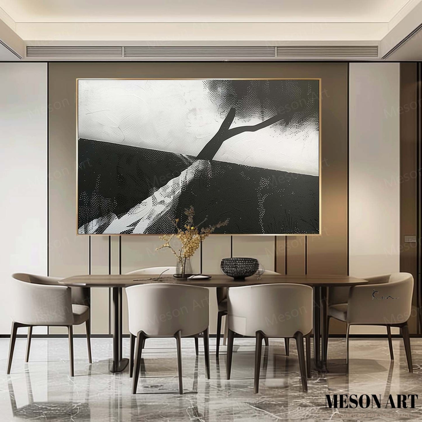 Modern Minimalist Oil Painting for Elegant Home Decor