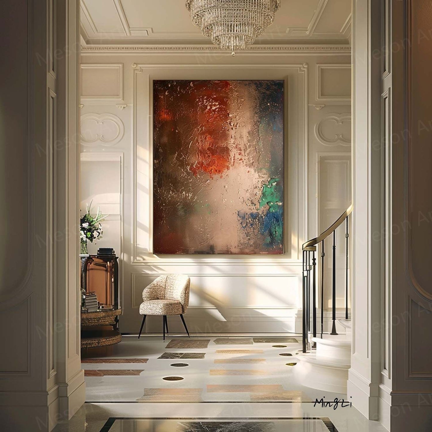 Abstract Wabi-Sabi Oil Painting for Modern Home Decor