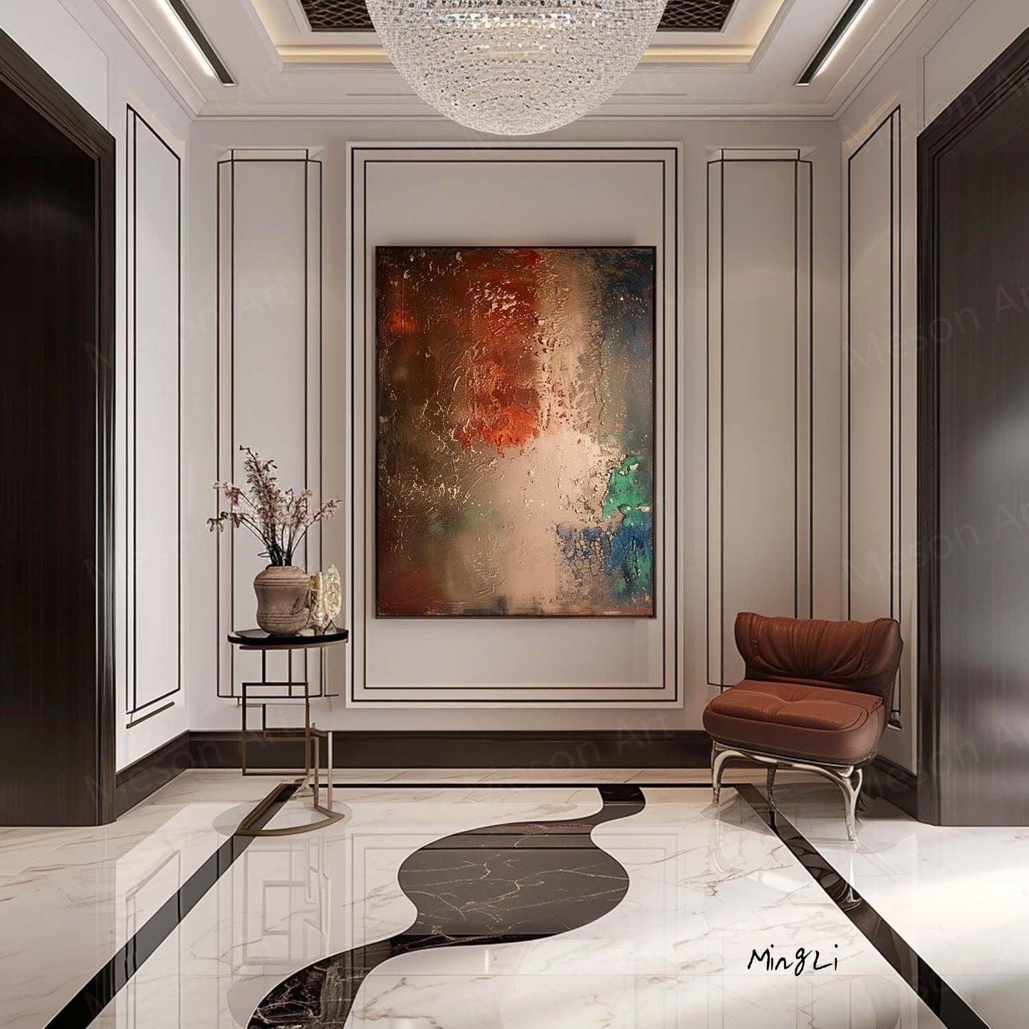 Abstract Wabi-Sabi Oil Painting for Modern Home Decor
