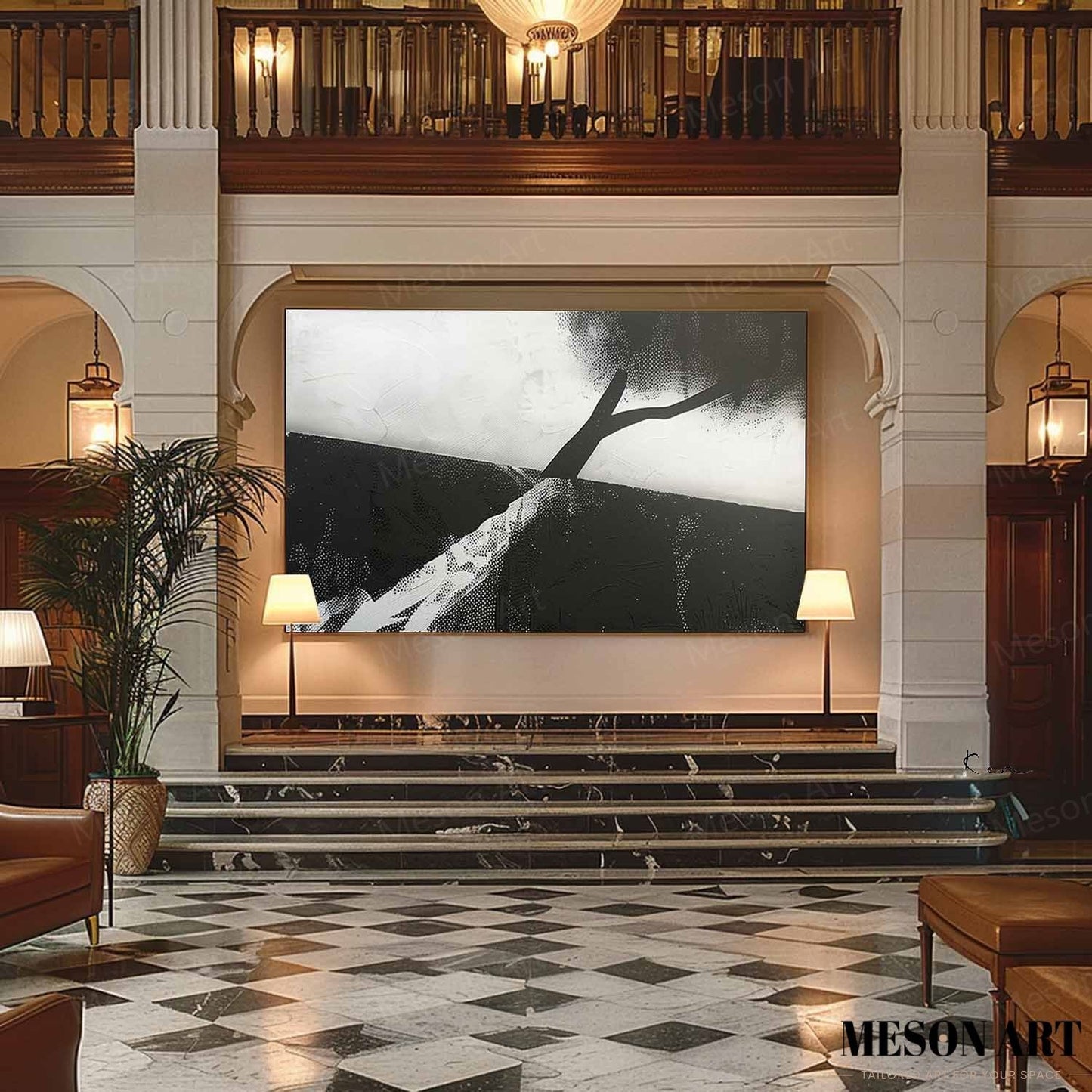 Modern Minimalist Oil Painting for Elegant Home Decor
