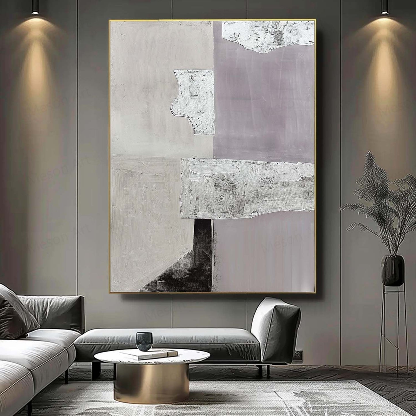Stylish Contemporary Minimalist Oil Painting for Modern Home Decor
