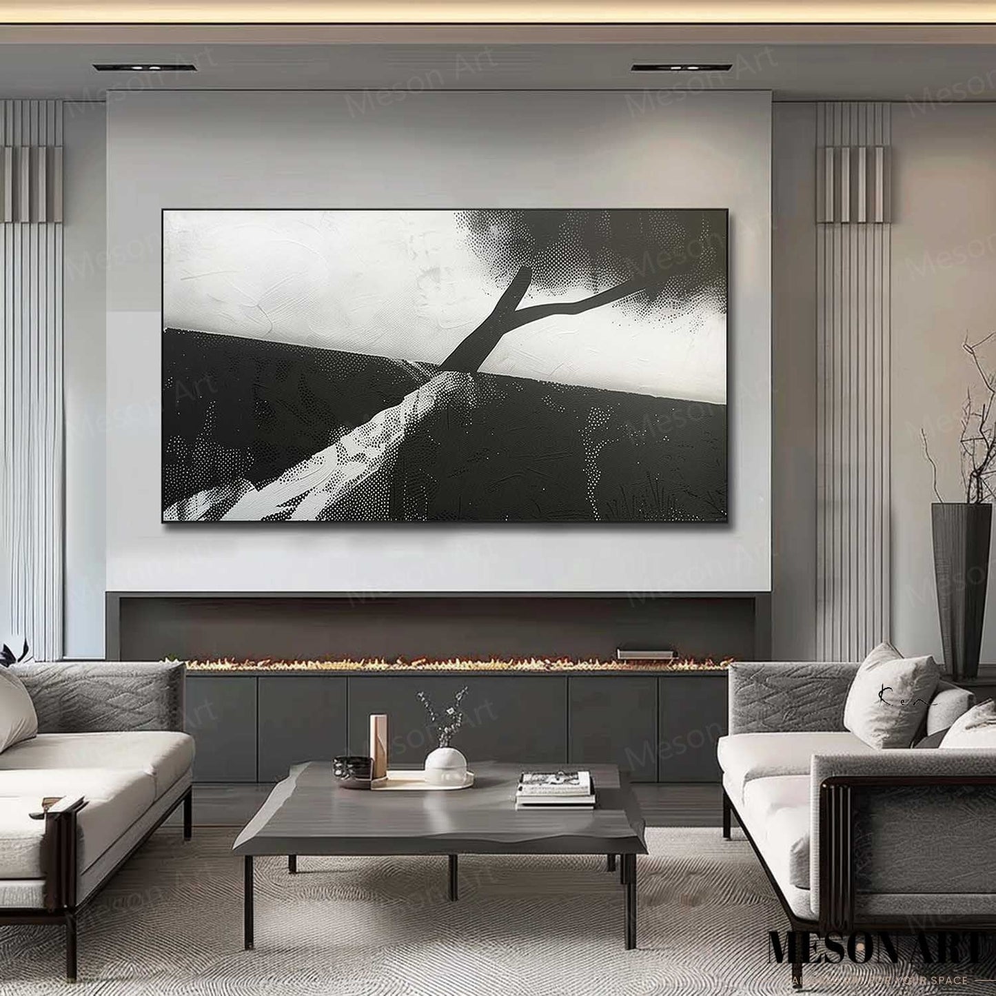 Modern Minimalist Oil Painting for Elegant Home Decor